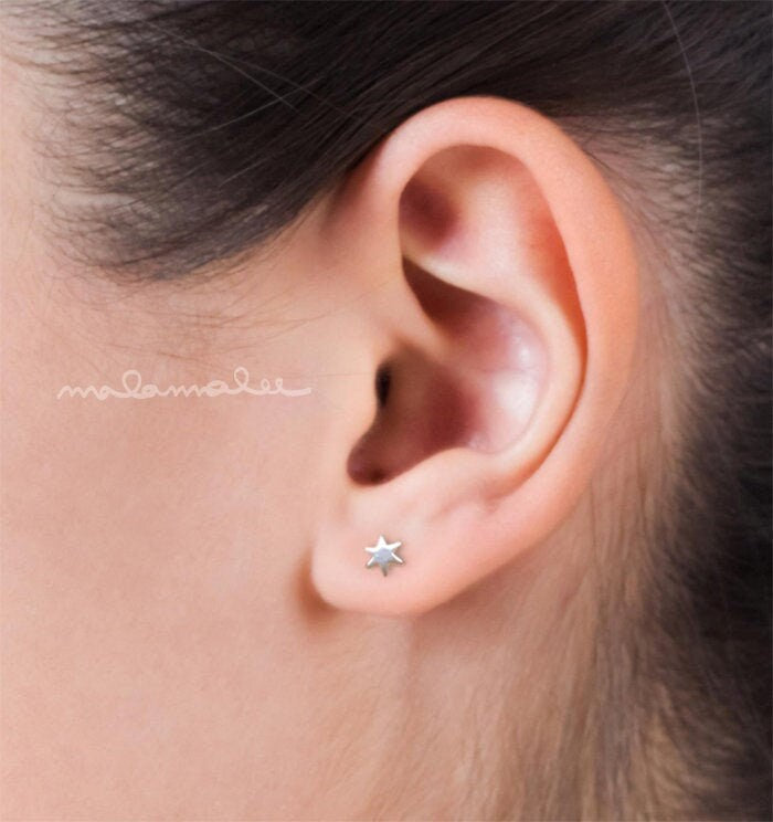 Tiny Star Earrings, Silver stud earrings, tiny stud earrings, simple earrings, minimalist earrings, Star of David earrings,