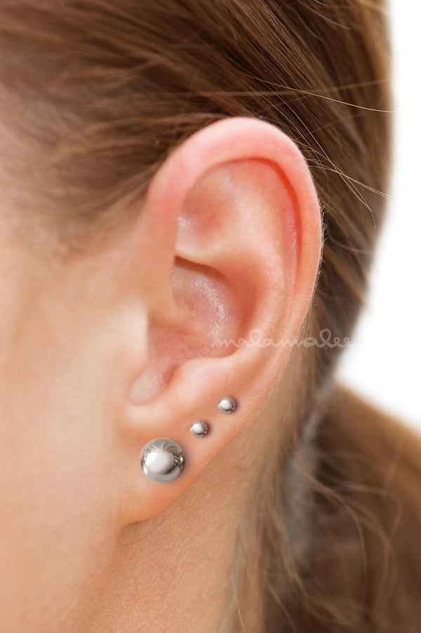 Round Ball stud earrings, Minimalist Earrings, Hypoallergenic earrings, Stainless steel earrings, silver ball earrings, goldball earrings,
