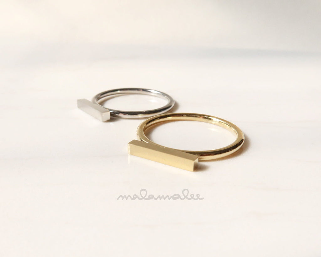 Minimalist Bar Ring, Silver Ring, Gold Ring, Dainty Ring, Stackable ring, Boho Minimalist Ring, Gold ring stackable, Stacking ring