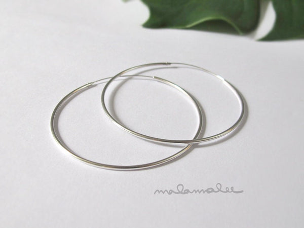 Large hoop earrings, Dainty hoop earrings, Sterling silver hoop earrings, Endless hoop earrings, Thin hoop earrings,