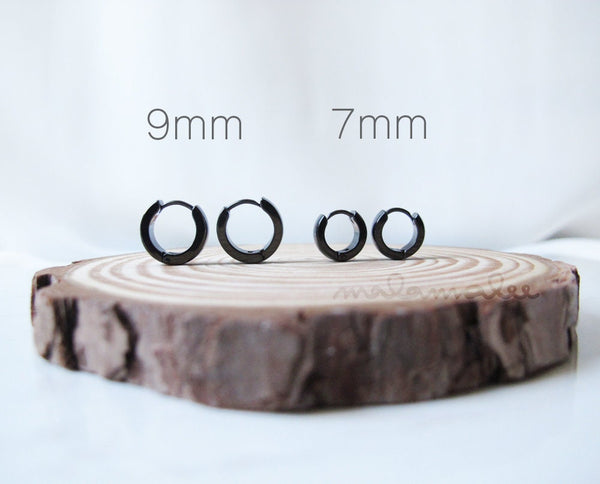 Tiny Flat Huggie Hoop, 4mm Wide, Mens Huggie Hoop, Surgical Stainless Steel earrings, Hypoallergenic, Titanium earrings, Ear Cartilage hoop