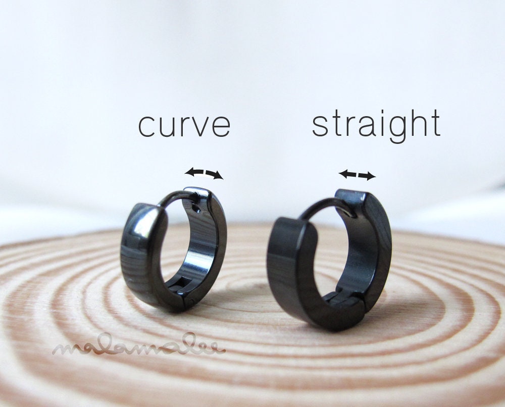 Tiny Flat Huggie Hoop, 4mm Wide, Mens Huggie Hoop, Surgical Stainless Steel earrings, Hypoallergenic, Titanium earrings, Ear Cartilage hoop