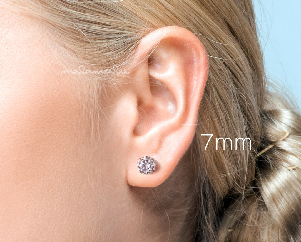 Minimalist Heart Titanium Earrings Brushed Cubic India