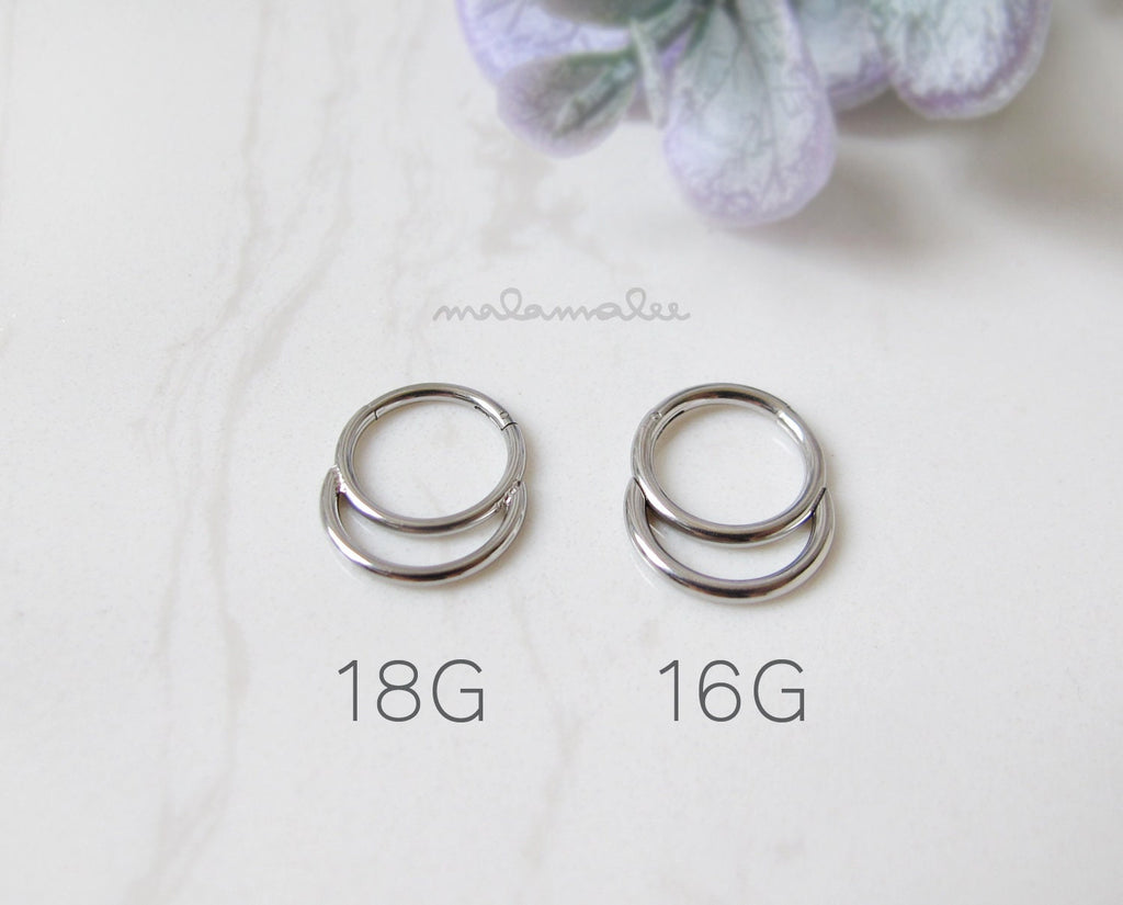 Clicker Moon Nose / Ear Hoop, 18G, 16G, Segment Nose Hoop, Septum Hoop, Septum Ring, Nose Piercing, Cartilage, Helix, Tragus, Double Hoop