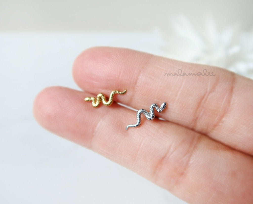[Single] Tragus piercing snake Gold-plated